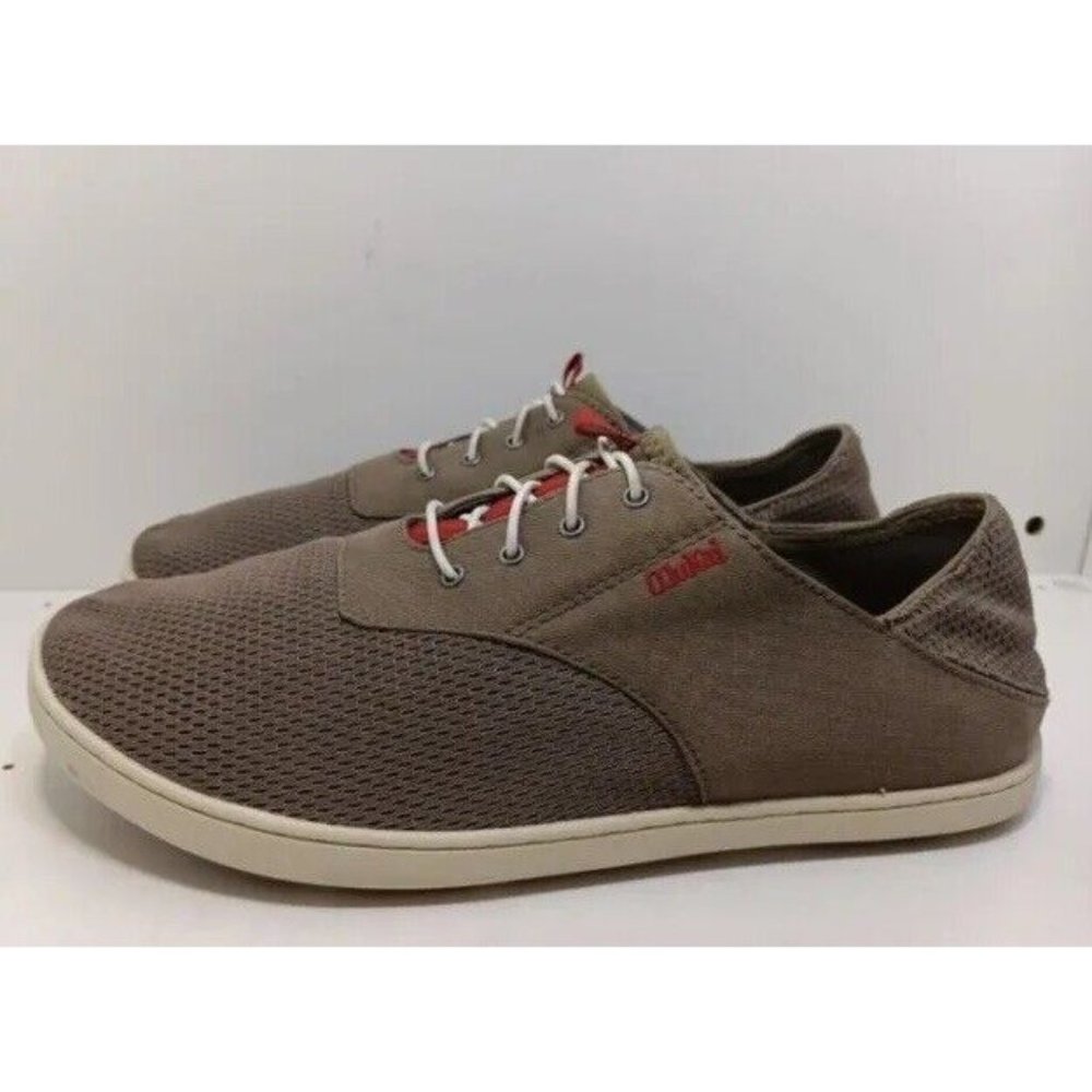 OluKai Mens Nohea Moku‎ Sneakers Brown 10283-RK13 Slip On Low Top Shoes 9.5?
